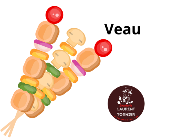Brochette de veau environ 200 gr 